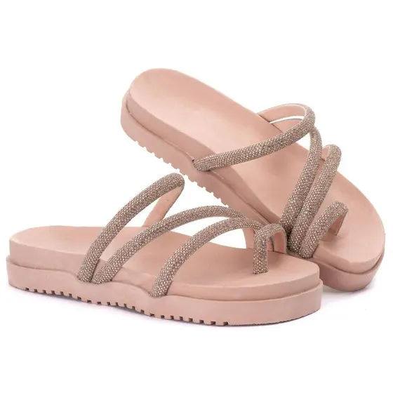 Papete birken feminina com tira strass macia confortavel anatomica