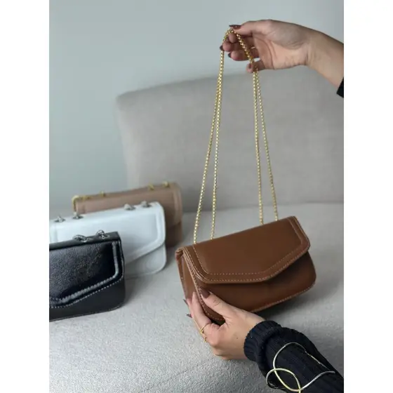 Bolsa feminina baguete boho chic alça de corrente ombro e transversal lançamento