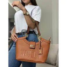 Bolsa feminina grande alça de ombro e alça transversal removivel elegante