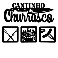 kit Cantinho do Churrasco com 4 Peças em Mdf premium Quadro Decorativo ja vai com dupla face