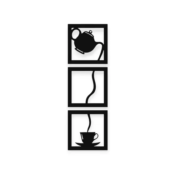 Kit 3 Quadros Para Decorar seu  Cantinho Do Café Cozinha Mdf preto fosco 3mm