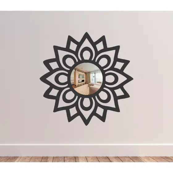 ESPELHO MANDALA  FLORADA  MDF DECORATIVO EM 3  TAMANHOS 20x20cm, 30x30cm e 40x40cm + FITA DUPLA FACE