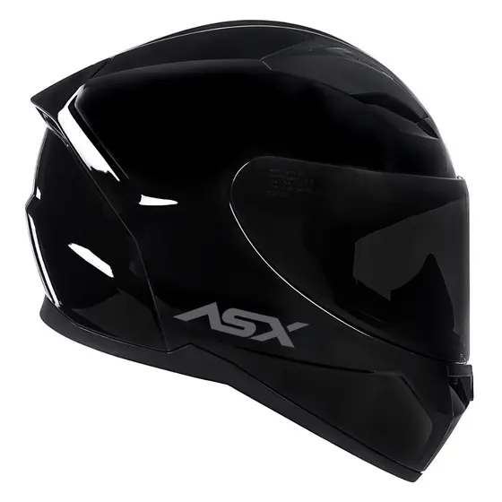 Capacete Masculino Moto ASX City Preto Solid Brilho