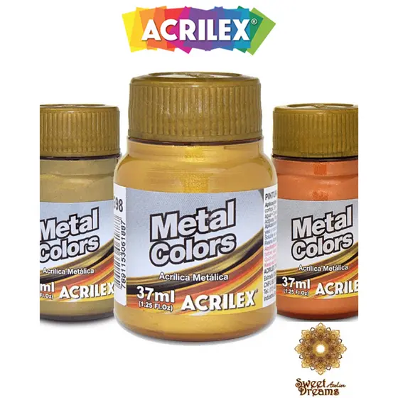 TINTA METAL COLORS ACRYLIC 37 ML ACRILEX