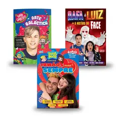 SuperKit 3 Livrões Infantis de Atividades Luccas Neto, Gato Galactico, Rafa e Luiz