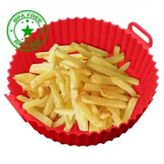 Forma de Silicone Air Fryer Antiaderente Assadeira Para Fritadeira Forno Microondas Reutilizável