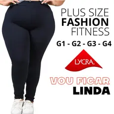 Calça Legging Plus Size Leg Suplex Fitness Grossa Zero Transparência Costura Reforçada Cintura Alta