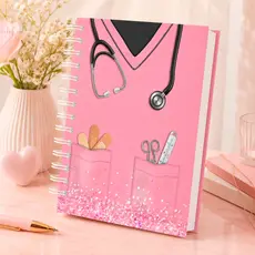 Manual De Bolso Curso Estágio Técnico Enfermeira Capa Jaleco Rosa Caderneta Prática Guia de Consulta