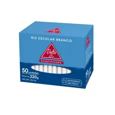 Giz Para Lousa Escolar Antialérgico Delta Colorido e Branco Plastificado 50 unidades