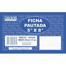 Fichas Pautadas 5"x8" (203mmX127mm) em Papel Cartão para Flash Card Anotações Tamanhos