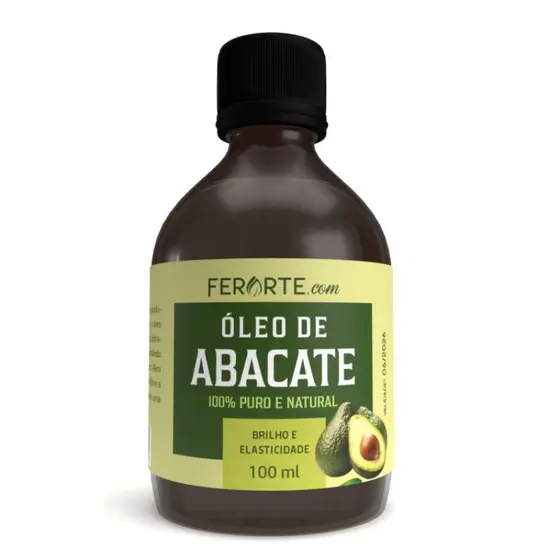 Óleo de Abacate Ferarte 100% puro extração natural 100ml capilar, linhas de expressão, hidratação