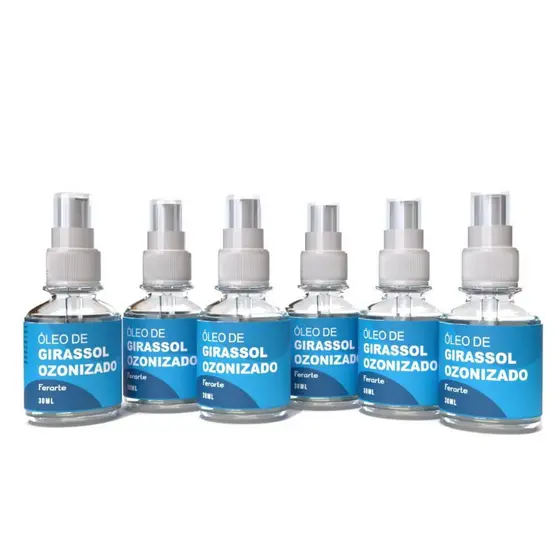 Óleo de girassol ozonizado Feart 30ml 6 unidades cicatrizante, hidratante, celulite, manchas