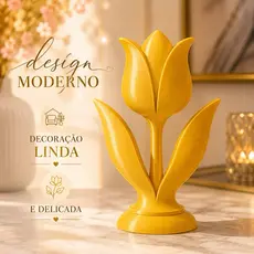 Estatueta Decorativa/ Escultura de flor Tulipa. 3 Tamanhos-Presente- Decoração Premium