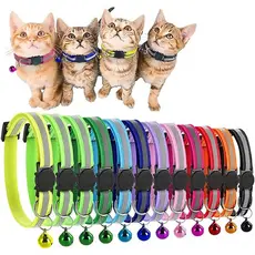 Mantenha Seu Gato Seguro E Elegante Com Esta Coleira Refletiva Colar De Sino