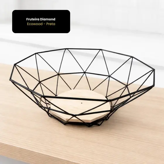 Fruteira Diamond Ecowood - Preta