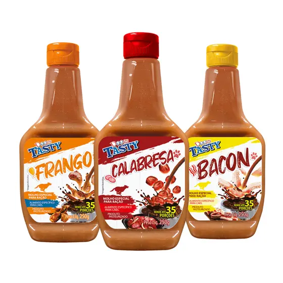 Kit Molhos para Ração Cachorro Aumenta Apetite Cães Exigentes Idosos 250g Doogs Tasty