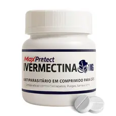 Ivermectina 1mg Para Cães e Gatos de 1kg a 5kg Combate Pulgas Carrapatos Sarnas Vermes 20 Comprimido