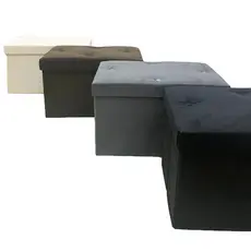 Puff Baú Dobrável Prático e muito útil em Suede