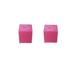 Kit 2 PUFF BAÚ Quadrado 34x34x43 Cm Organizador E Decorativo Muito lindo