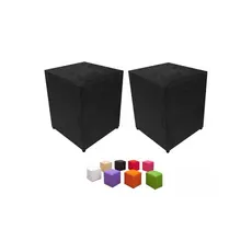 Kit 2 Puff Banquinho Fechado Quadrado Courino Estampado