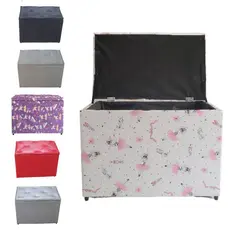 Puff Baú 58x36x43 CM Infatil e Decorativo organizado em Corino e Suede