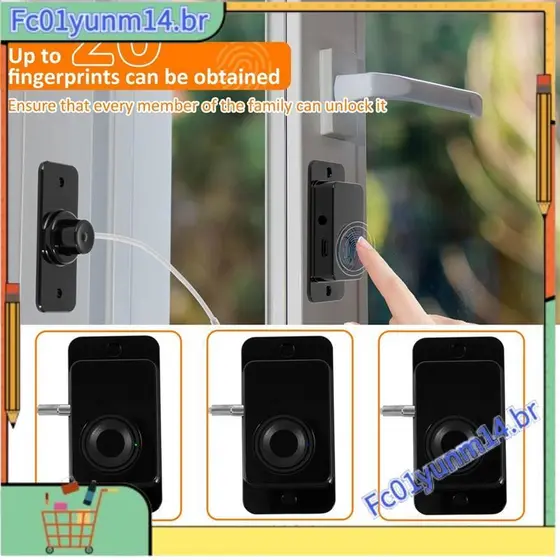 Fechadura De Geladeira Com Impressão Digital , Trava De Segurança Para Armário Inteligente Gavetas , Máquina De Lavar Lo