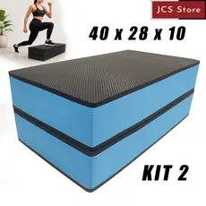 Kit 2 Step Academia 40X28X10 EVA Para Exercíos Fitness Aeróbico Esporte Pilates Yoga Funcional