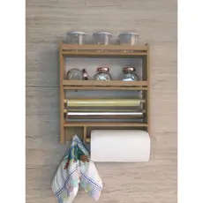 Suporte porta tempero condimentos cozinha duplo organizador parede madeira prateleira mdf