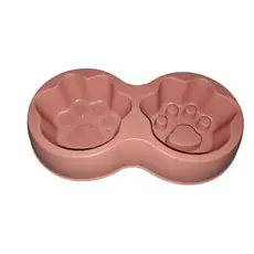 Comedouro pet  com 2 divisórias na cor laranja