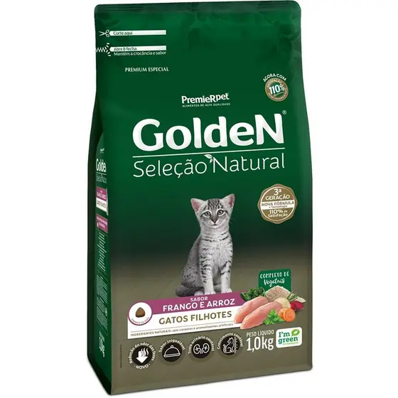 Ração Golden Seleção Natural Gato Filhote Frango E Arroz 1Kg