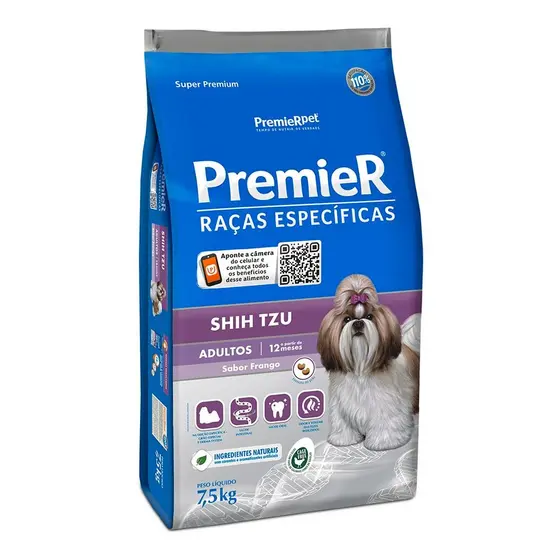 Ração PremieR Raça Específica Shih Tzu Adulto Frango 7,5Kg
