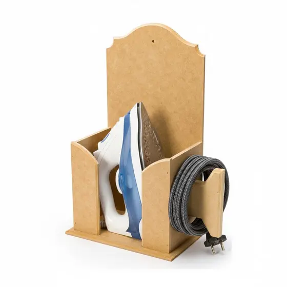 Suporte Para Ferro De Passar Roupas Em Mdf C/ Suporte De Fio