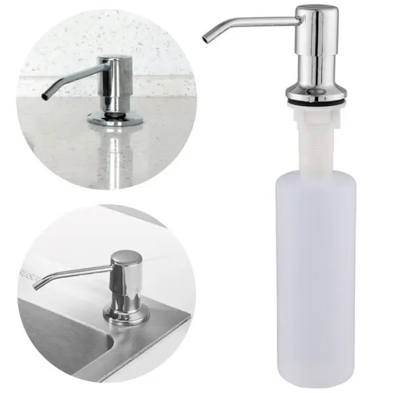 Dispenser De Embutir Pia Detergente Sabonete Líquido Aço Inox 300ml Dosador Bancada