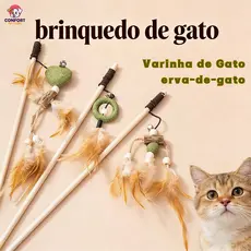 Varinha para gatos, brinquedo para gatos, brinquedo para gatos com catnip Varinha de Gato Varinha Pena Gato