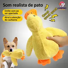 Brinquedo Interativo de Pelúcia para Cães e Gatos Pato, um pato de borracha durável e barulhento para cães.