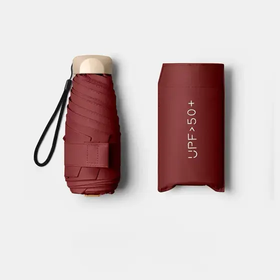 Mini Sombrinha De Bolso Ultraleve 5 Dobras Portátil Dobrável Proteção UV  Sol Dupla Utilização