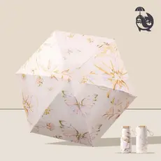 Mini guarda-chuva portátil de cápsula de pintura digital proteção UV sol e chuva de dupla utilização