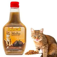 Molho Para Ração de Gatos Brincalhão 250g Sabor Carne | Deixa a Ração Mais Macia e Saborosa