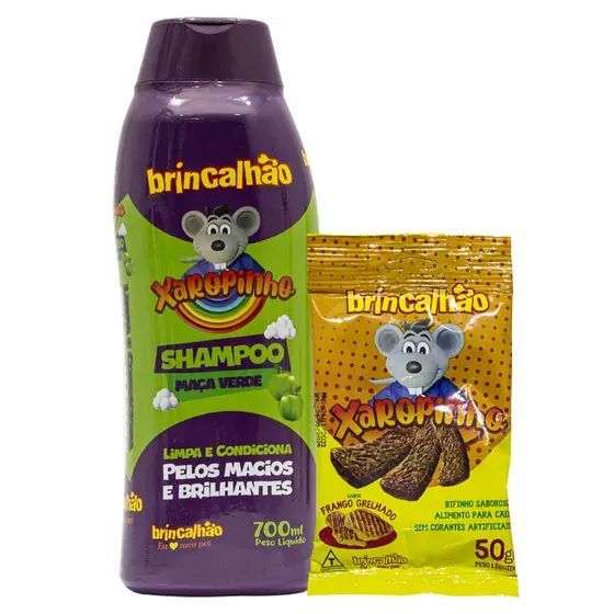 Shampoo Pet Cães Xaropinho Maça Verde + Brinde 01 Bifinho Petisco