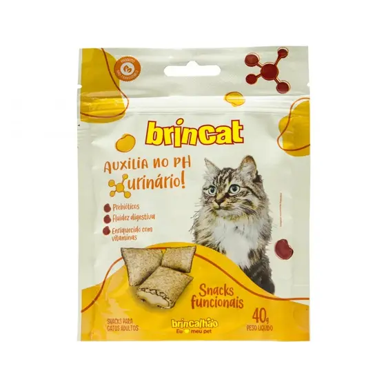 Petisco Sachê  Snacks Funcionais para Gatos 40G Brincat Controle de PH urinário
