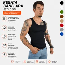 Regata Masculina Gola Quadrada Modelo Americano Hip hop GTA