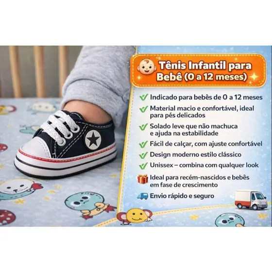 Tênis para bebê Unisex casual