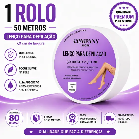 Tnt Para Depilaçao ENVIO RAPIDO 24HRS UTEIS ~Gramatura 80% 7,0 cm 50 Metros. ~ Papel para Depilaçao.