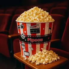 Balde Recipiente de Pipoca de Plático para Cinema e Filmes