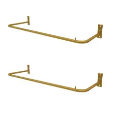 Kit 2 Cabideiros Araras de Roupa Fixa Para Lojas Closets Provadores Suporte Para Cabides - Aço 60cm