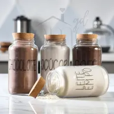 Kit Cantinho do Café  | ESCOLHA SEU KIT | Potes de Vidro 810 ml | Tampa de Cortiça