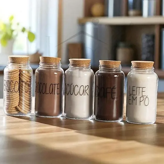 Cantinho do Café | Monte Do Seu Jeito | Potes de Vidro com Tampa de Cortiça