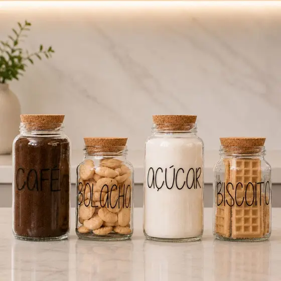 Kit Com 4 Potes Herméticos De Vidro - 2 de 810 ml + 2 de 600 ml