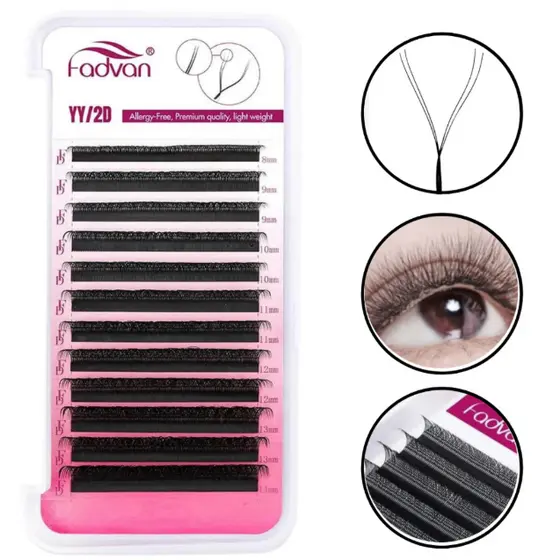 Cílios Fadvan Volume Brasileiro Fio Y 0.07mm Curvatura D YY