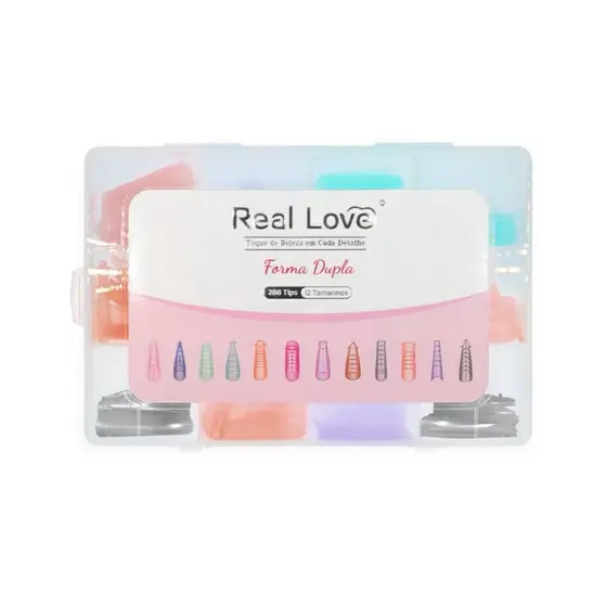 Molde F1 FORMA DUPLA  288 peças Colorido Para Alongamento Diversos Modelos - Real Love
